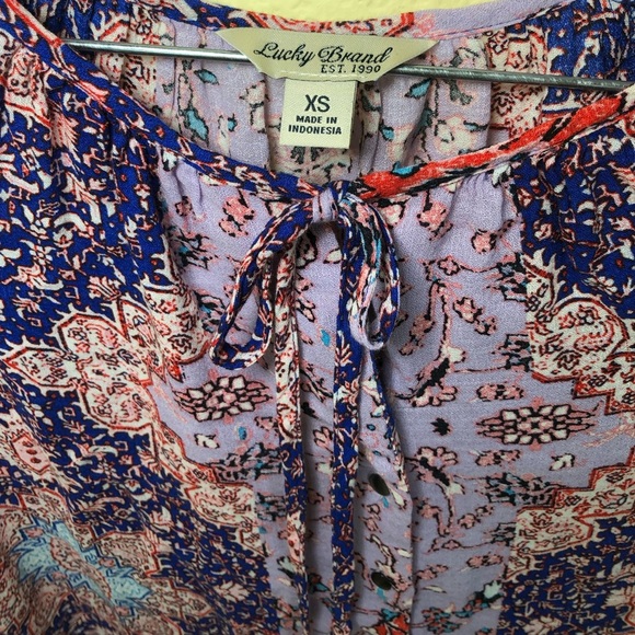 Lucky Brand Purple & pink Long sleeve flowy peasant boho top size XS - Picture 5 of 7